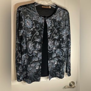 1990’s velour and glitter top by notation misses size medium.